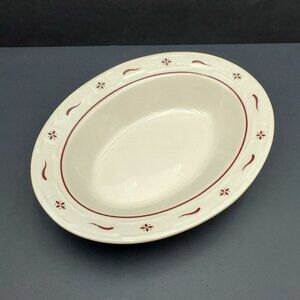 Longaberger Woven Traditions Red Oval Vegetable Bowl Paprika Serving Bowl